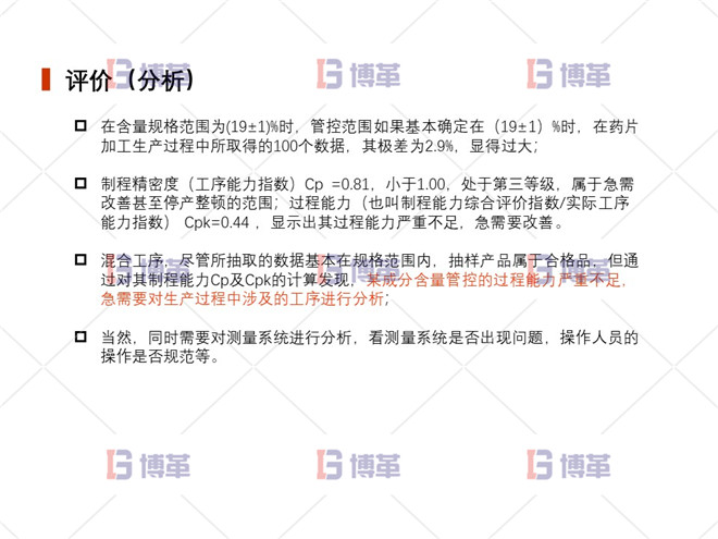 評價(jià)(分析) 上海制藥廠生產(chǎn)過程控制分析案例 評價(jià)(分析)